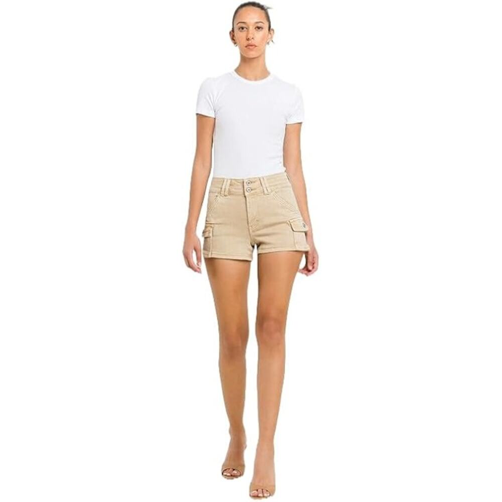 Vervet by Flying Monkey High Rise Cargo Shorts - V3411K - Size Medium - Picture 2 of 5